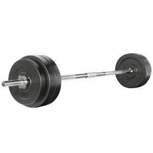 Everfit 58kg Barbell Set with Rubber-Covered Weight Plates & 168cm Steel Bar for Home Gym Full Body Workout