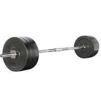 Everfit 68kg Barbell Set - Durable Rubber Plates & Chrome Bar, Home Gym Strength Training, 168cm Barbell
