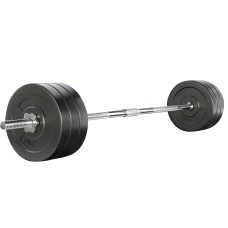Everfit 68kg Barbell Set - Durable Rubber Plates & Chrome Bar, Home Gym Strength Training, 168cm Barbell