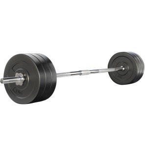 Everfit 68kg Barbell Set - Durable Rubber Plates & Chrome Bar, Home Gym Strength Training, 168cm Barbell