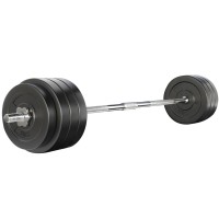 Everfit 78kg Barbell Set - Rubber-Covered Weight Plates, 168cm Steel Barbell, Home Gym Strength Training