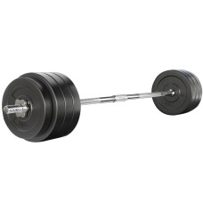 Everfit 78kg Barbell Set - Rubber-Covered Weight Plates, 168cm Steel Barbell, Home Gym Strength Training