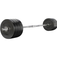 Everfit 88kg Barbell Set - Rubber-Covered Weight Plates, Chrome-Plated Steel Bar, 168cm, Home Gym Essential