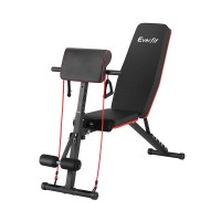Everfit Adjustable Weight Bench 260kg Heavy Duty Steel, Preacher Curl, 8 Incline, Foldable, 128x41cm, Home Gym