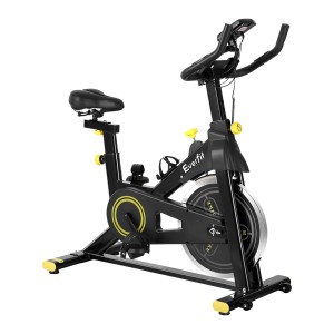 Everfit Spin Bike - Bluetooth Connectable, Adjustable Resistance, LCD Monitor, 13kg Flywheel, Compact Home Gym Fitness