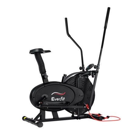 Everfit 4-in-1 Elliptical Cross Trainer Exercise Bike, Adjustable Steel Frame, LCD, Non-Impact, Bonus Resistance Bands