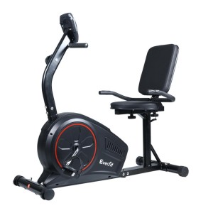 Everfit Magnetic Recumbent Exercise Bike - 8-Level Resistance, LCD Monitor, Powder-Coated Steel, Home Gym Cardio
