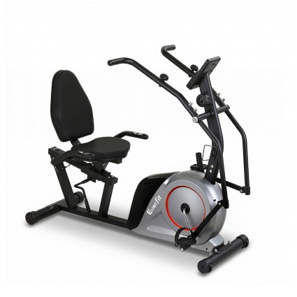 Everfit Recumbent Magnetic Exercise Bike Bluetooth App Connect Adjustable Seat 8 Resistance Levels Quiet