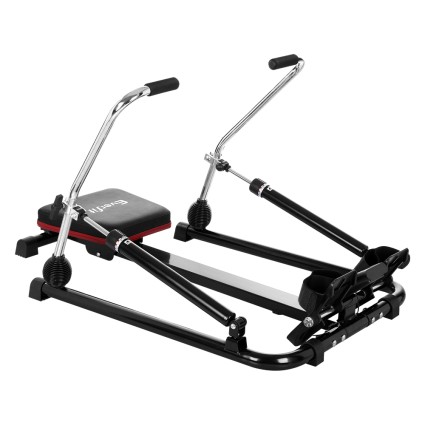 Everfit Rowing Machine 12-Level Hydraulic Rower, Steel Glide Rail, 200kg Capacity, LCD, Foldable Home Gym Cardio