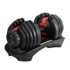 Everfit 24kg Adjustable Dumbbells with Plastic-Coated Iron Weight Plates for Home Gym - Safe, Versatile, and Easy to Use