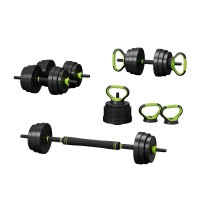 Everfit 25kg Adjustable Cast Iron 7-in-1 Dumbbell, Barbell, Kettlebell Weight Set for Home Gym Strength Training