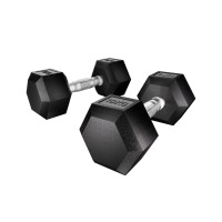 Everfit 20kg Hex Dumbbells Set, 2x10kg Rubber Coated Cast Iron Weights, Non-Slip Handles, Home Gym Workout