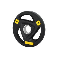 Everfit Olympic Weight Plate 5kg Cast Iron with Rubber Coating, 3-Grip, 51mm Hole for Barbells & Dumbbells, Black