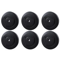 Everfit 60kg Barbell Weight Plates Set, Rubber Coated Cast Cement, 31mm Standard Home Gym Strength Training