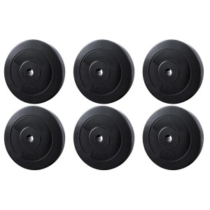 Everfit 60kg Barbell Weight Plates Set, Rubber Coated Cast Cement, 31mm Standard Home Gym Strength Training
