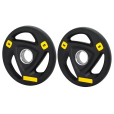 Everfit Weight Plates 5kg x 2 Cast Iron Olympic Size, Rubber Coated, Triple Grip, for Dumbbells Barbells Home Gym