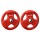 Everfit 15kg Weight Plates Pair – Red Rubber Coated Cast Iron, Triple Grip, 50.6mm Hole, for Home Gym, Barbell, Dumbbell