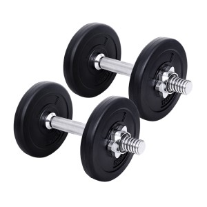 Everfit 10kg Adjustable Dumbbell Set with Non-Slip Handle & Cast Cement Plates for Strength Training