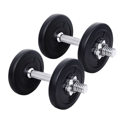 Everfit 10kg Adjustable Dumbbell Set with Non-Slip Handle &amp; Cast Cement Plates for Strength Training