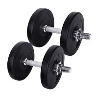 Everfit 15kg Adjustable Dumbbell Set with Non-Slip Handle, Cement Coated Plates for Safe, Effective Workouts