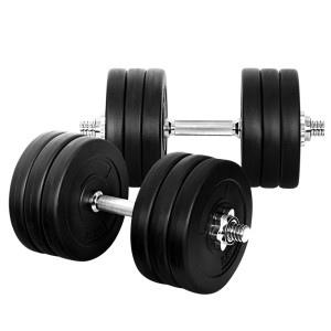 Everfit 35kg Adjustable Dumbbell Set with Non-Slip Handle, Steel Bar, and Plastic Coated Weight Plates for Home Workouts