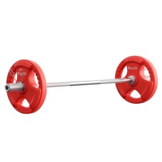Everfit 36kg Barbell Set with 120cm A3 Alloy Steel Bar, Cast Iron Rubber-Coated Plates, Non-Slip Grip, Home Gym Fitness
