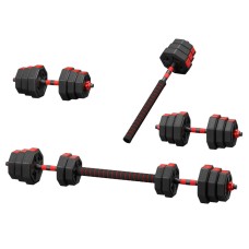 Everfit 20kg Adjustable Dumbbell & Barbell Set - Cast Iron, Space-Saving Home Gym Weights for Full-Body Workouts