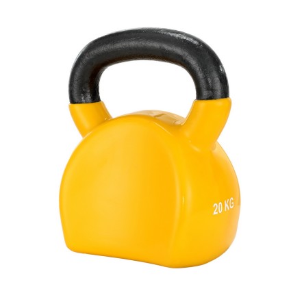 Everfit 20kg Kettlebell Cast Iron with PVC Neoprene Coating, Oversized Handle, Flat Base, Home Gym Weightlifting