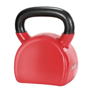 Everfit 24kg Kettlebell with PVC Neoprene Coating, Cast Iron Core, Oversized Handle, Stable Base, Red, Home Gym Fitness