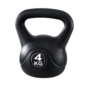 Everfit 4kg Kettlebell Set - Concrete Filled, Anti-Slip Grip, Floor-Friendly, for Strength & Cardio Workouts, Black