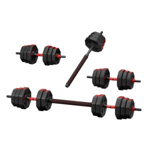 Everfit 40kg Adjustable Cast Iron Dumbbell Barbell Set - 4-in-1 Home Gym with Ergonomic Grip & Secure Locking