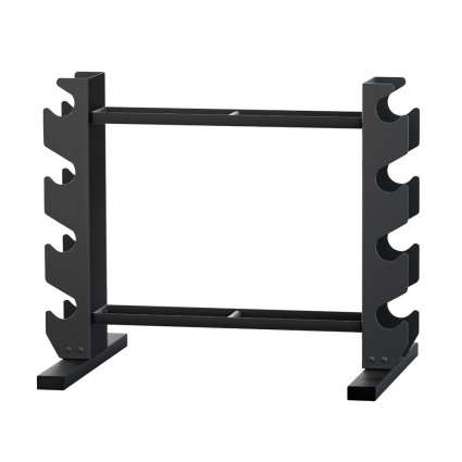 Everfit Dumbbell & Kettlebell Rack: 200kg Capacity, Steel, 2-Tier Design, 60.5x46x55cm, Space-Saving