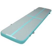 Everfit GoFun 4X1M Inflatable Air Track Mat - Mint & Grey, 1000-Denier, Anti-Slip, Portable Gymnastics & Fitness Mat