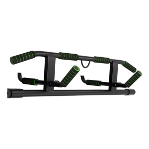 Everfit Multi-Grip Pull Up Bar for Doorways - 101cm Carbon Steel, 200kg Capacity, Includes Resistance Bands, No Drilling