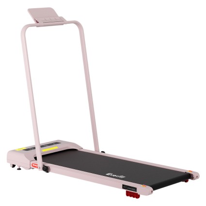 Everfit Pink Under Desk Electric Walking Pad with Incline, 380mm Wide, Bluetooth, Remote, and Built-in Speaker