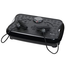 Everfit Black Vibration Machine Platform with Resistance Rope - Dual-Belt Motor, 120kg Capacity, Remote & Reflexology