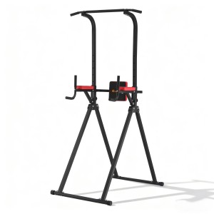 Everfit Foldable Chin Up Tower, Adjustable Dip Station, Steel, Black, 200kg Capacity, Home Gym, 5-in-1 Exercise Station