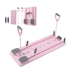 Everfit Pilates Reformer Abdominal Exercise Board Set - Pink, 106x41cm, Non-Slip, Adjustable Resistance, Portable