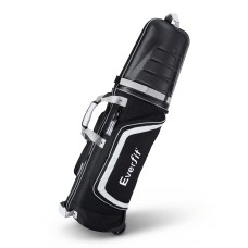 Everfit Foldable Golf Travel Bag with Wheels – Airline-Approved, Semi-Hard Shell, Oxford Fabric, 30x36x135cm, Black/Grey