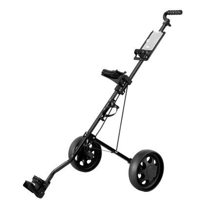 Everfit Quick Folding Golf Buggy Trolley Cart, 2 Wheels, Aluminium Frame, Scoreboard & Cup Holder, 109x62x100cm, Black
