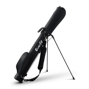 Everfit Lightweight Golf Stand Bag Black for Sunday Pitch and Putt Fits 5-6 Clubs Insulated Pocket Microfibre