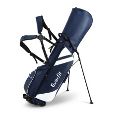 Everfit Lightweight Golf Stand Bag with Dual Backpack Straps Independent Club Dividers PU Nylon Blue
