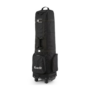 Everfit Golf Travel Bag Flight Cover Foldable 900D Soft Case Smooth Wheels Large Capacity Black 2026