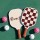 Everfit Pickleball Paddle Set Fibreglass Surface Honeycomb Core Includes Bag and 4 Balls Brown Checker
