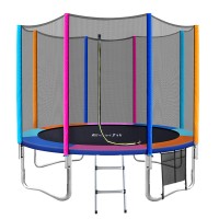 Everfit 10FT Kids Trampoline with Safety Net, Heavy-Gauge Steel Frame, UV-Stabilised Padding, 64 Triple-Rate Springs