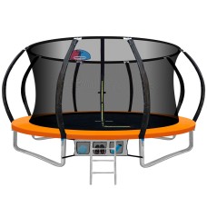 Everfit 12FT Kids Trampoline w/ Safety Net, Ladder, Basketball Set - Heavy-Duty Steel Frame, UV-Resistant, Orange