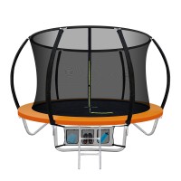 Everfit 8FT Kids Trampoline with Safety Net, Ladder & UV-Tested Anti-Graze Mat - Durable Steel Frame, Orange Rebounder