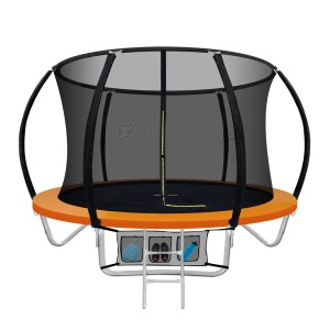 Everfit 8FT Kids Trampoline with Safety Net, Ladder & UV-Tested Anti-Graze Mat - Durable Steel Frame, Orange Rebounder