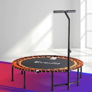Everfit 48-Inch Foldable Fitness Trampoline with Adjustable Foam Handrail, Heavy-Gauge Steel Frame, 150kg Capacity