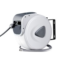 Giantz 10m Retractable Air Hose Reel, Wall Mount, 180° Swivel, UV-Resistant PVC, Auto Rewind, Quick-Connect Fittings